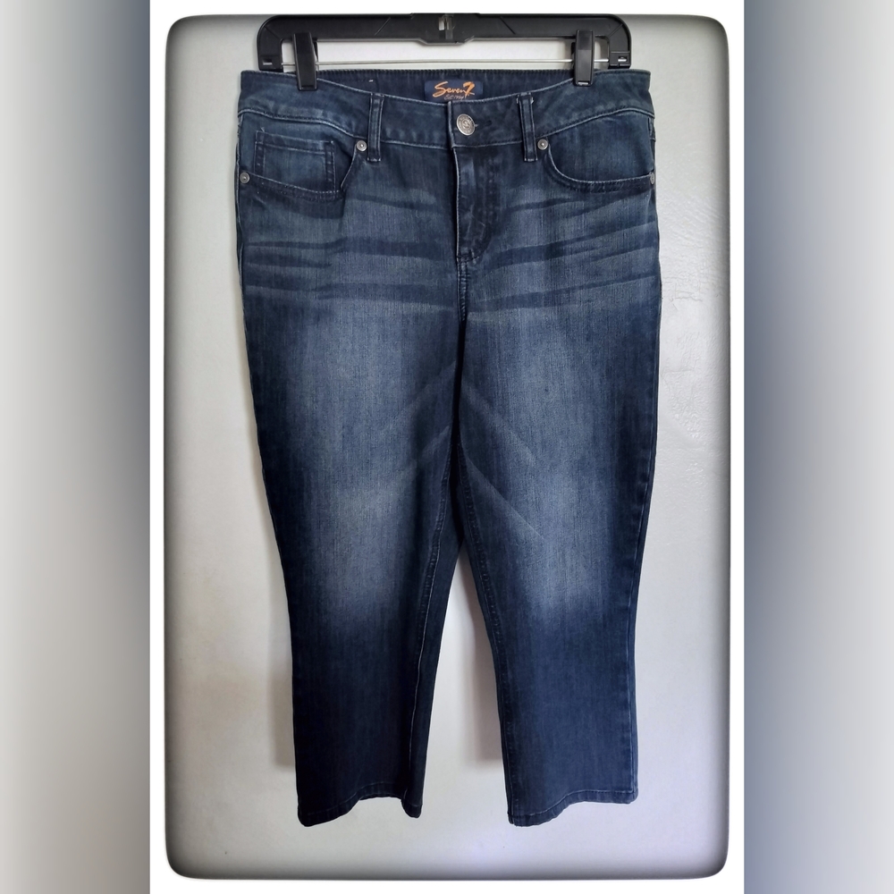 Seven7 Skinny Dark Wash Capris Sz 10